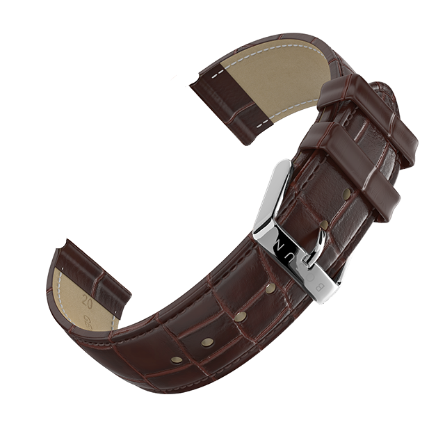 Genuine Leather Brown Bosun Watch Strap - Stainless Steel Buckle-0