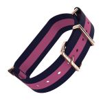 Canvas Nato Blue & Pink Bosun Watch Strap - Rose Gold Buckle-0